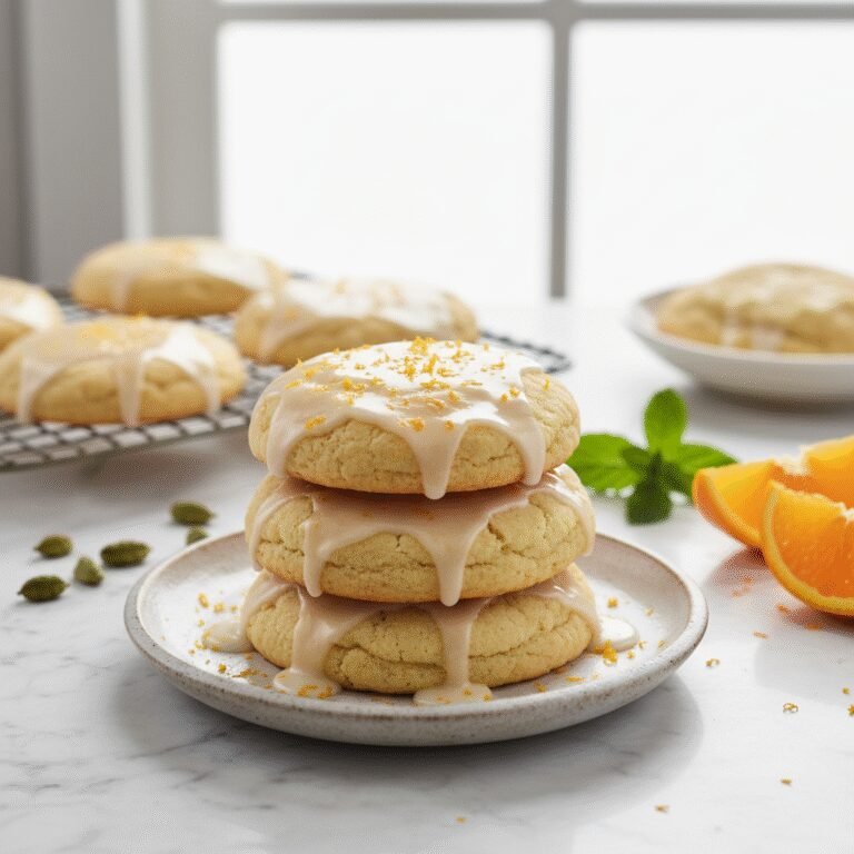 Soft Cardamom Orange Glaze Cookies
