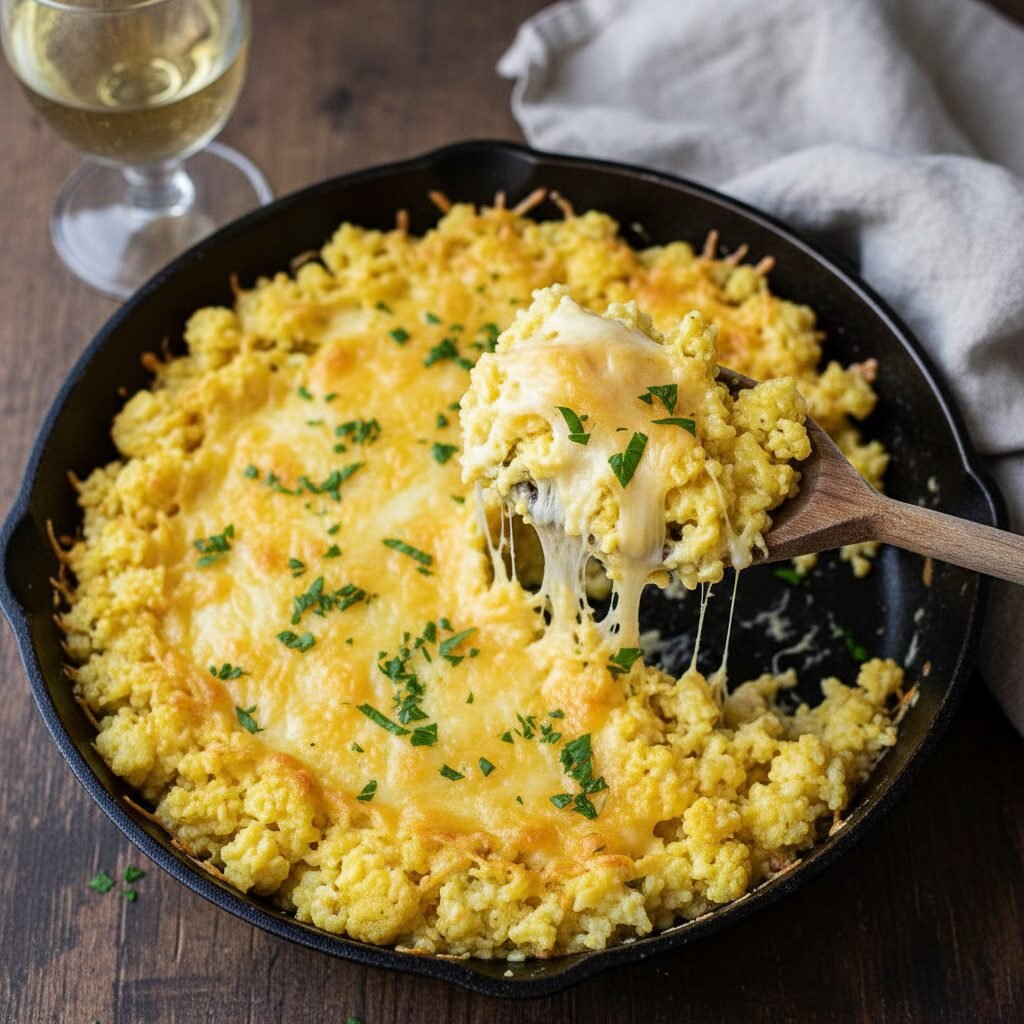 The Creamiest Cheesy Cauliflower Rice Skillet (Low Carb & Kid-Approved!)