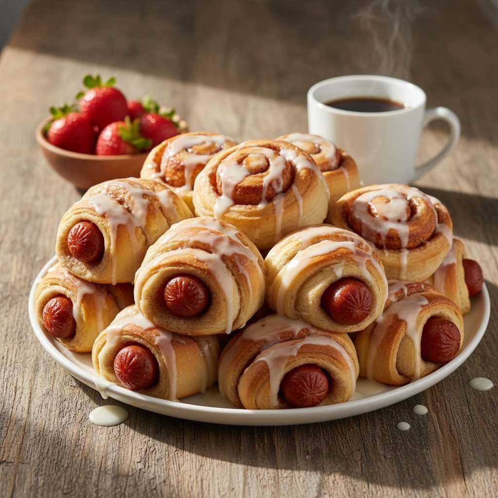 Sweet & Savory Cinnamon Roll Breakfast Pigs In A Blanket