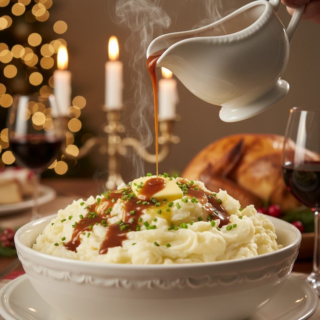 The Ultimate Creamy Mashed Potatoes With Rich Holiday Gravy