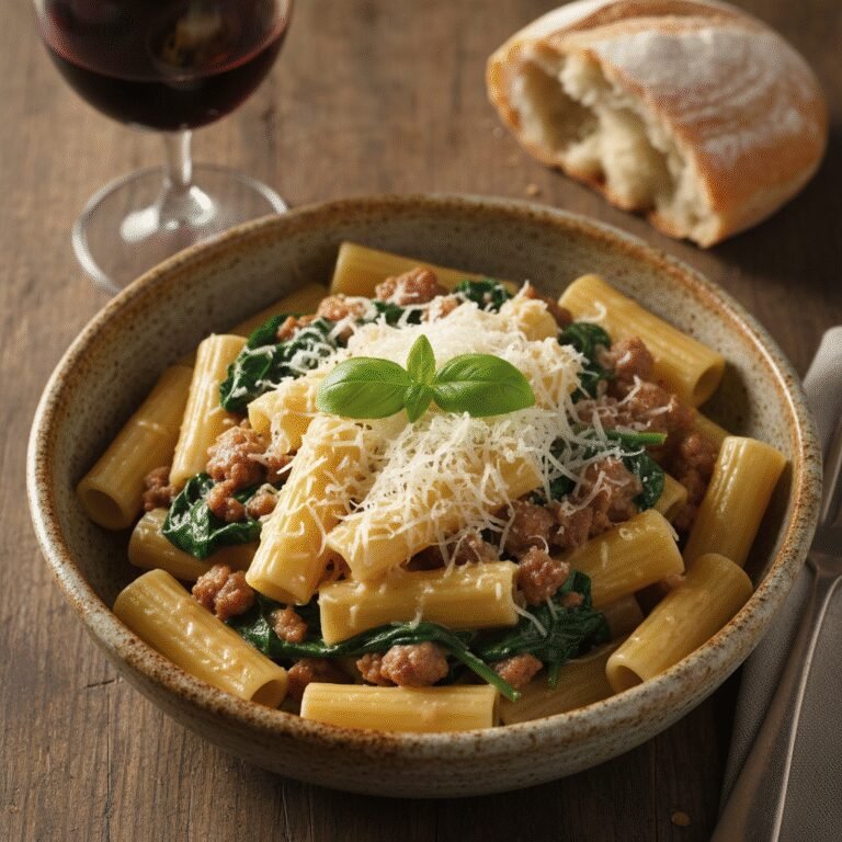Creamy Sausage and Spinach Rigatoni: The Ultimate 20-Minute Weeknight Comfort Food
