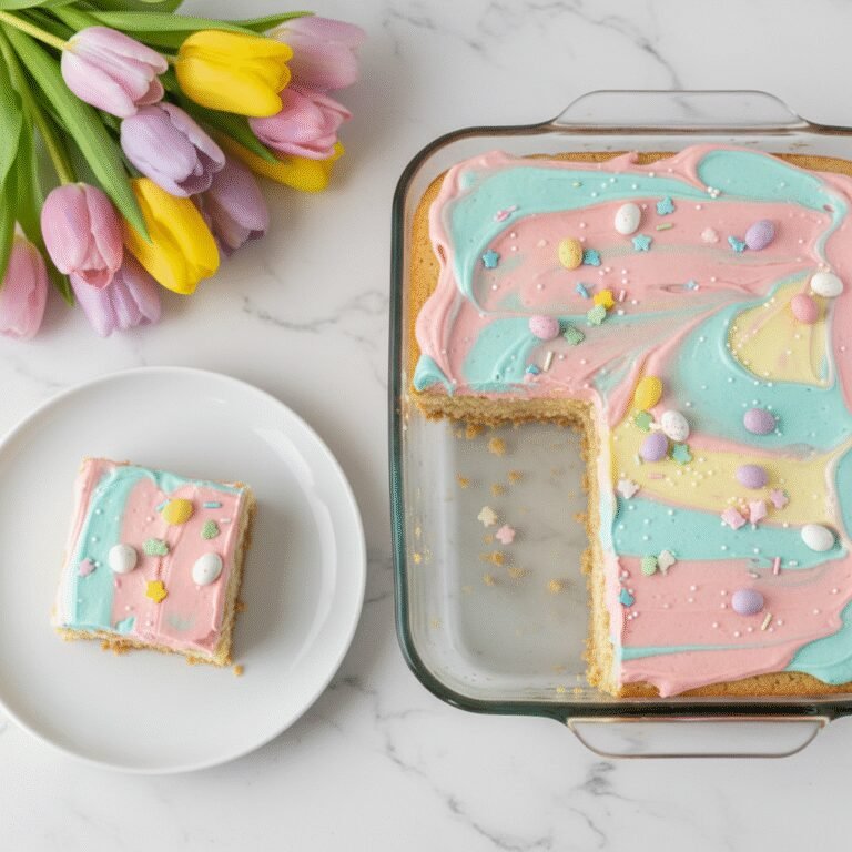 Soft & Chewy Easter Sugar Cookie Bars with Fluffy Buttercream