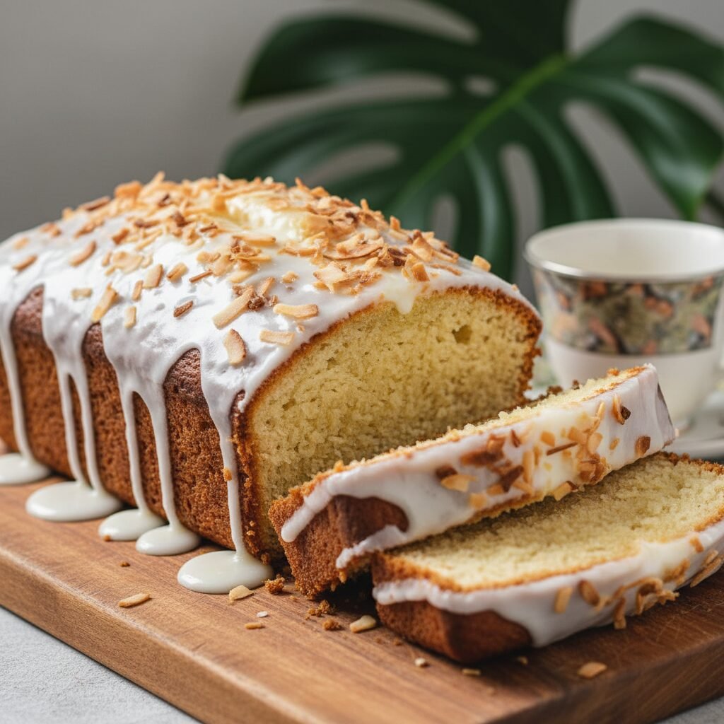Super Moist Easy Coconut Bread Recipe with Lime Glaze