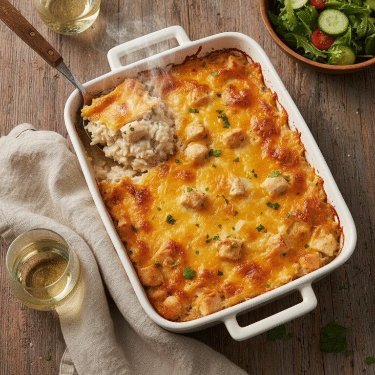 Easy Creamy Chicken Rice Family Dinner Casserole
