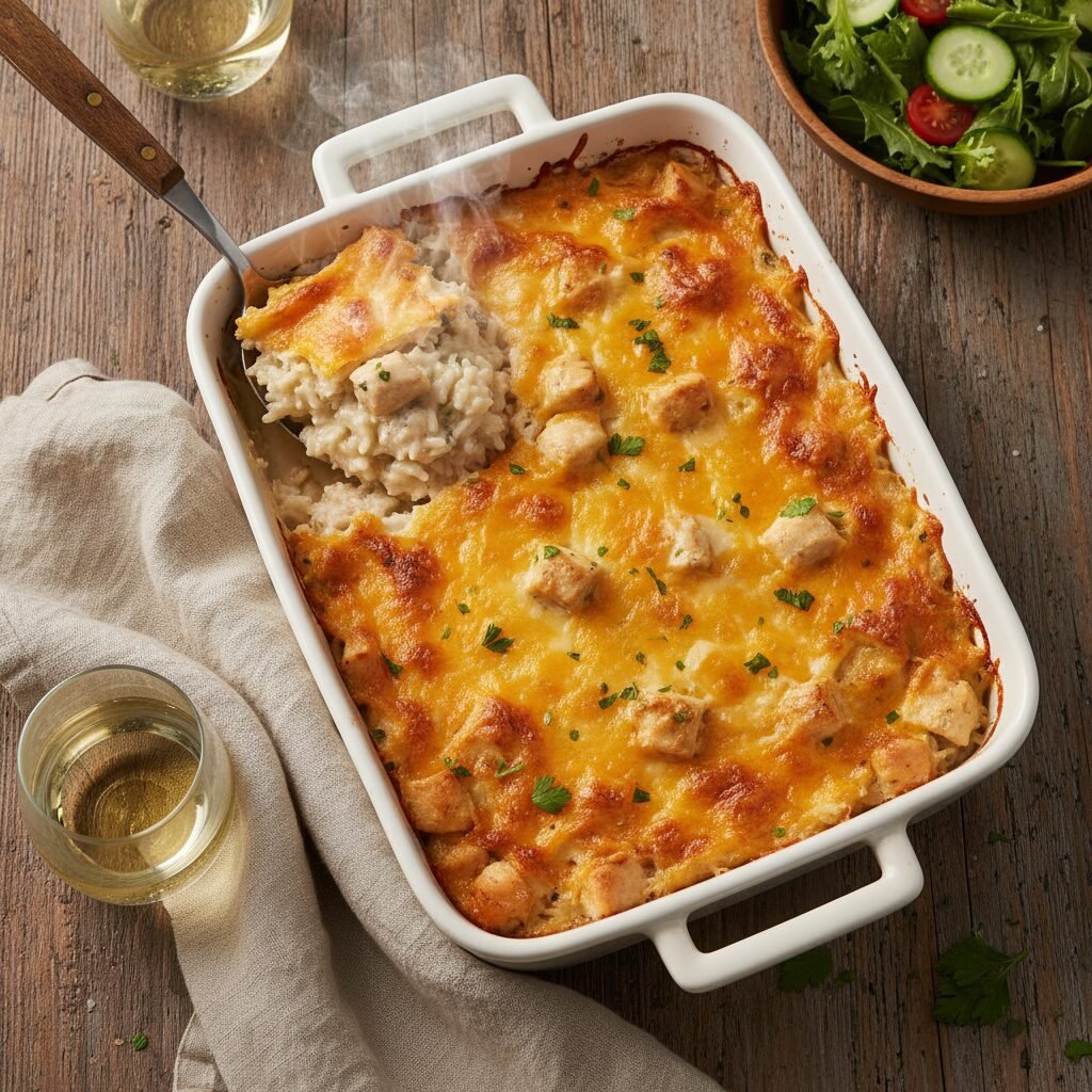 Easy Creamy Chicken Rice Family Dinner Casserole