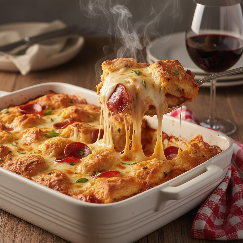 The Ultimate Easy Pizza Dinner Casserole Made With Biscuits (Bubble Up Pizza)