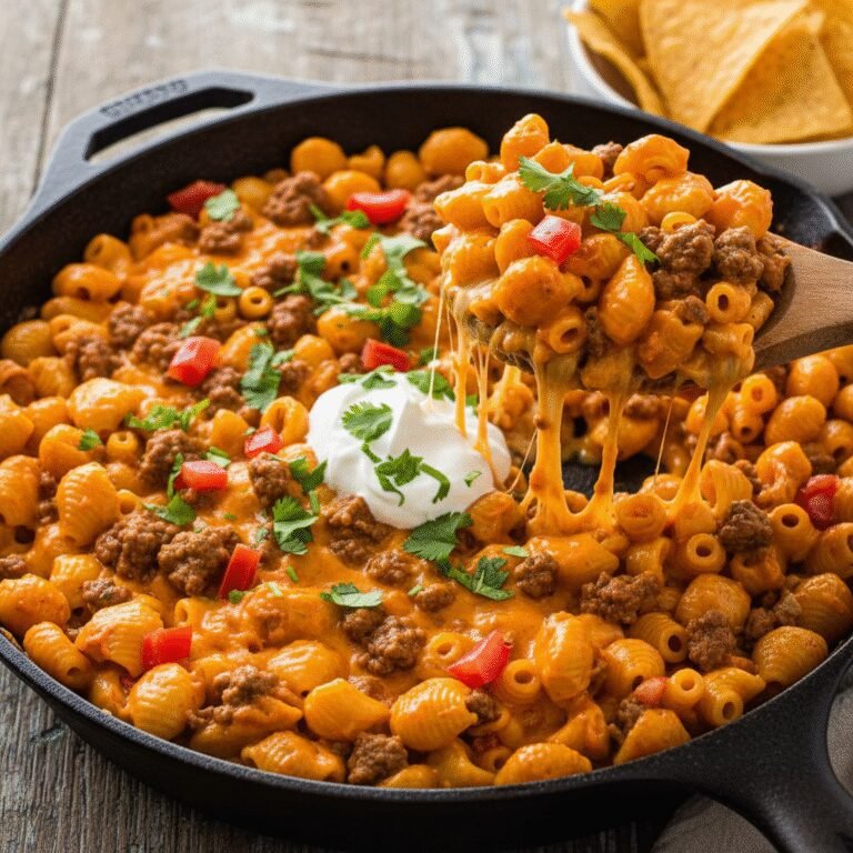 Easy One-Pot Cheesy Taco Macaroni Dinner