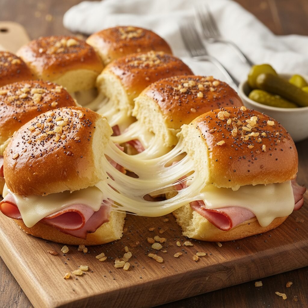 The Ultimate Hawaiian Roll Ham and Cheese Sliders with Poppy Seed Glaze