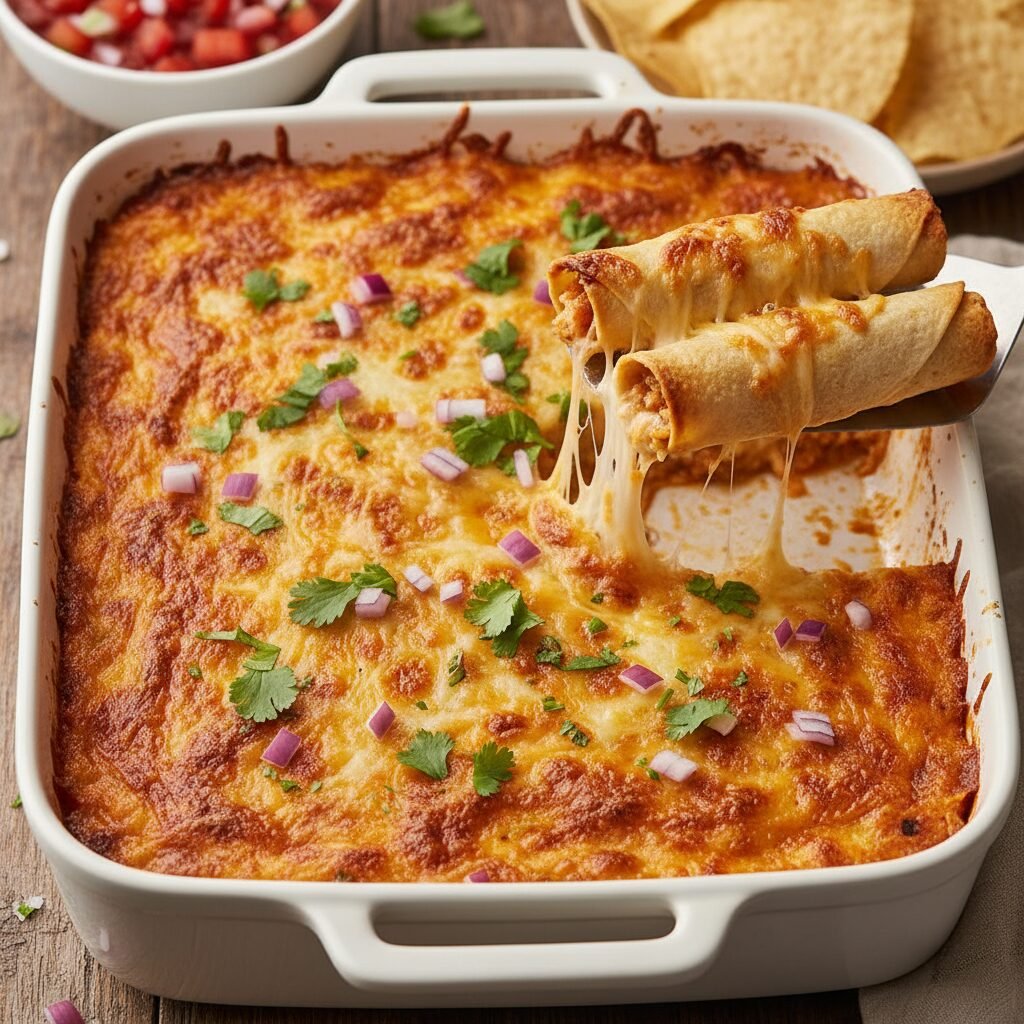 Lazy Enchiladas: The Easy Frozen Taquito Dinner Casserole Hack