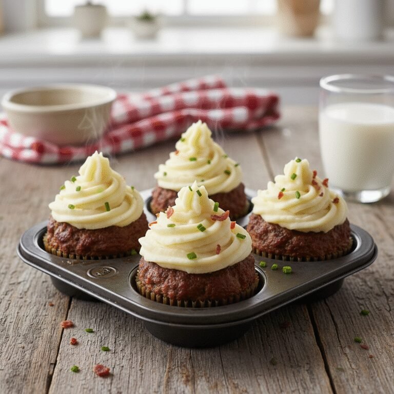 Mini Meatball Cupcakes with Mashed Potato Frosting