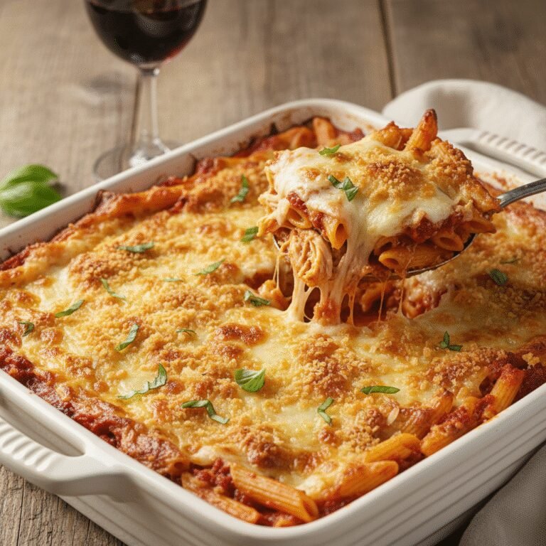 Quick Easy Chicken Parmesan Casserole Dinner With Pasta
