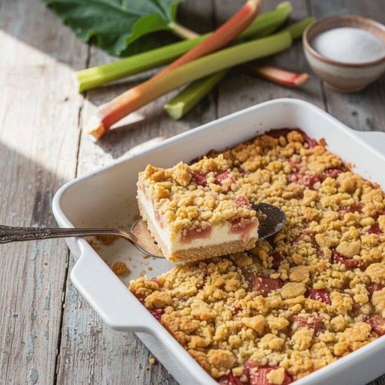 Irresistible Rhubarb Bars with Cream Cheese