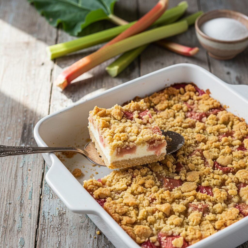 Irresistible Rhubarb Bars with Cream Cheese