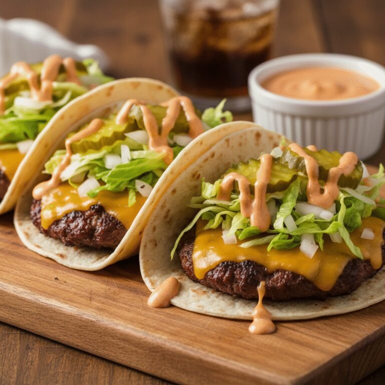 Viral Smashed Cheeseburger Tacos (Big Mac Style!)