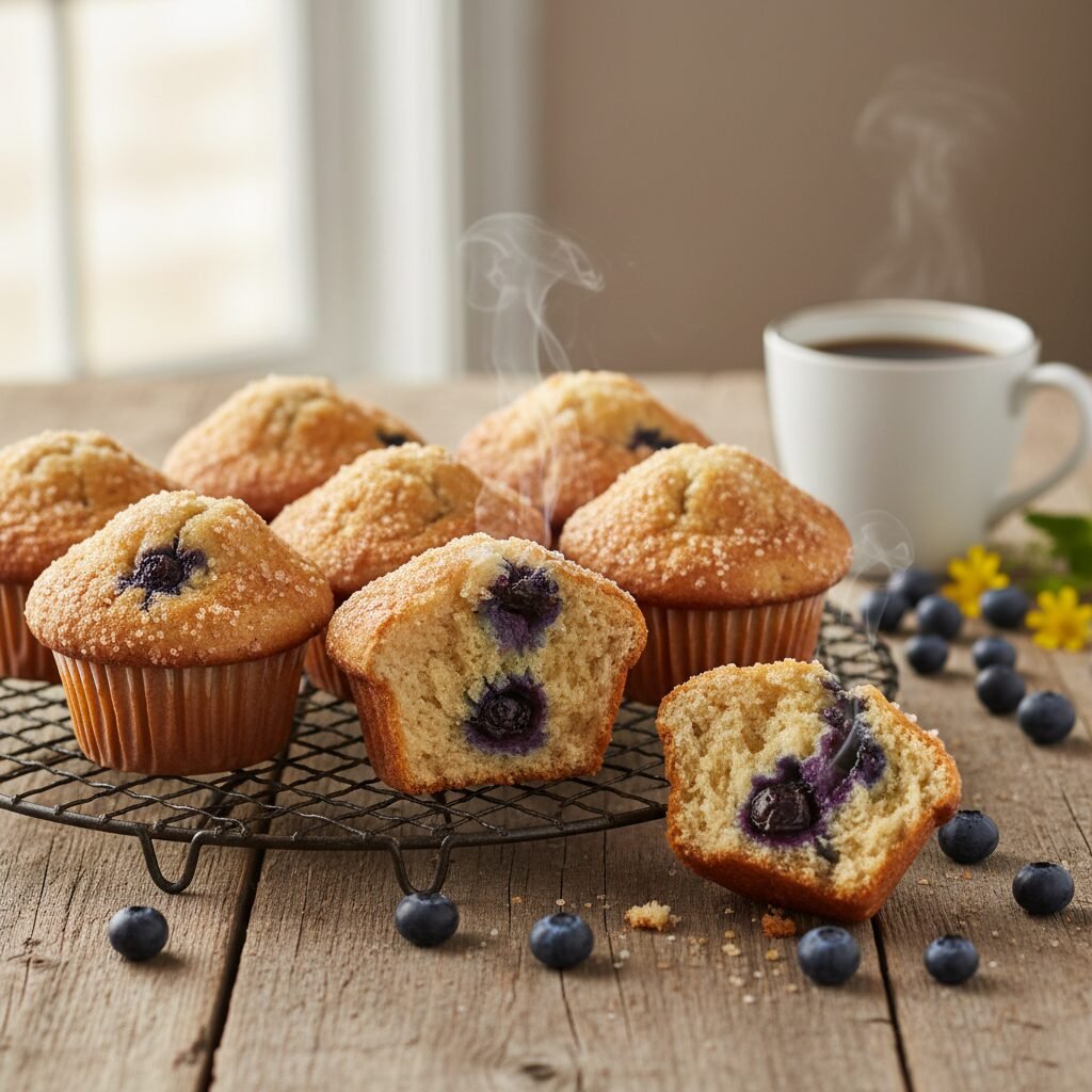 The Best Easy Cake Mix Blueberry Muffins