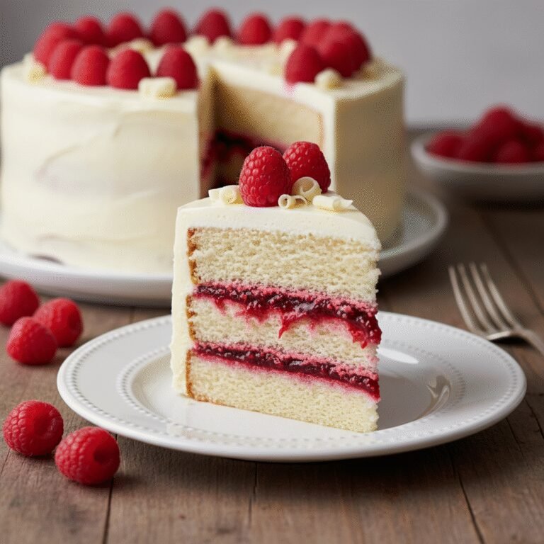 Heavenly White Chocolate Raspberry Cake